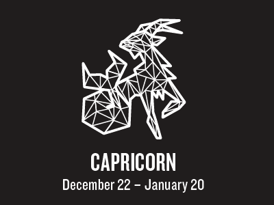 Capricorn = Sea Goat animal app astrology horoscope icon identity sign triangles ui ux zodiac