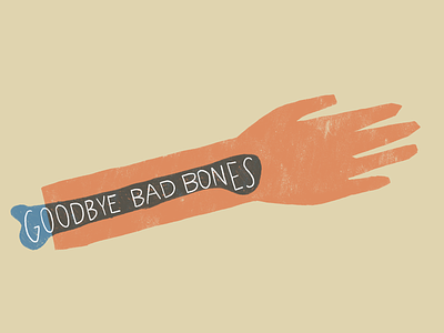 Goodbye bad bones adios bad bone bones bye goodbye hand illustration person texture
