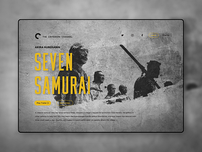 Seven Samurai - Criterion Collection Landing Page collection criterion design graphic design kurosawa landing page samurai seven typography ui ux web webdesign