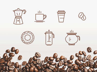 Coffee Line Icons coffee icon iconography icons illustration minimal ux vector web
