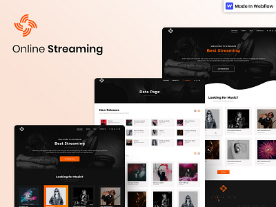 Streaming branding design illustration illustrator landing page logo mockup psd photoshop ui design web