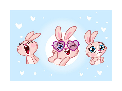 Mia Bunny bunny cartoon character cute stickers telegram telegramstickers vector