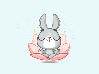 Bunny Boo (for Telegram) bunny cartoon character lotus meditation messenger rabbit sticker stickers telegram vector yoga