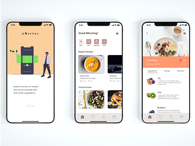 Moderna Screens app design mockup ui