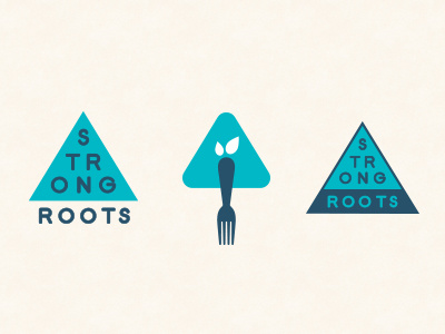 Strong Roots blue fork health identity logo nutrition pyramid roots strong tree triangle