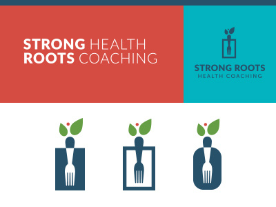 Strong Roots #3 branding coaching fork fruit growth health identity leaf logo roots strength wellness