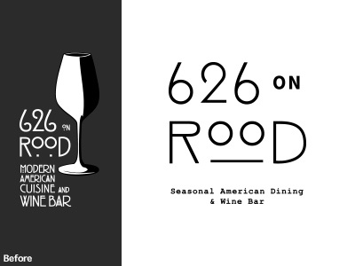 626 on Rood custom type logo restaurant