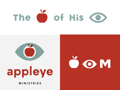 Appleye Ministries apple eye identity logo red wip