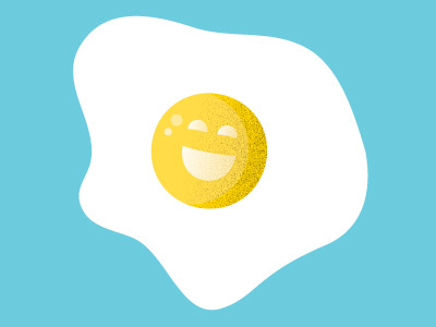 Cook on the Bright Side blue egg illustration texture white yellow yolk