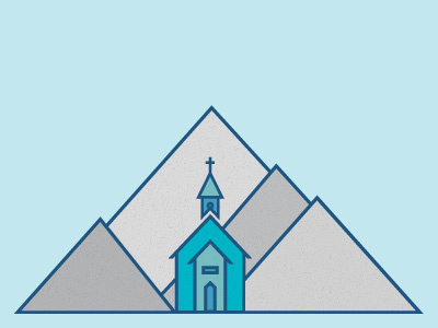 Red Cliff Community Church blue church geometric gray illustration mountains