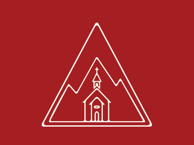 Red Cliff Community Church 2 church cross geometric illustration mountains red triangle