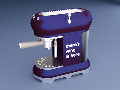 Rendering of the Smeg Coffee Machine in Blender