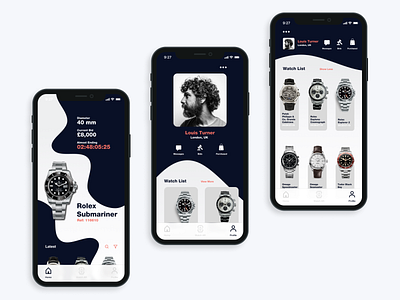 Watch Auction UI Concept app auction clean ui design ios minimal mobile screens shopping simple ui watches