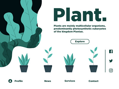 Plant. design flatdesign typography ui vector web