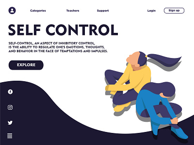 Self Control design flatdesign illustration type ui vector web