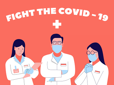 Fight the COVID - 19 character covid 19 design flatdesign illustration type vector web
