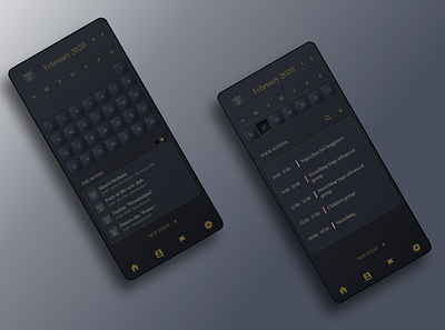 Calendar App app concept design interface design mobile app neumorphic neumorphism ui uidesign uiux ux