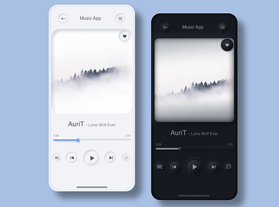 Music App concept design interface design mobile app neumorphic neumorphism ui uiux