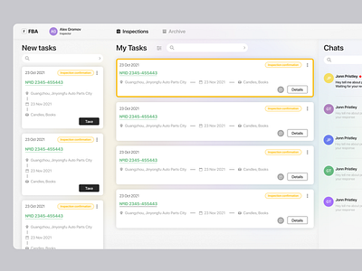 FBA dashboard