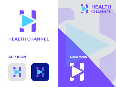 HEALTH CHANNEL LOGO DESIGN brand brand identity channel channel logo h letter logo h logo health health app health logo healthcare healthy letter letter logo letter logo mark lettermark modern logo play logo wellness wellness app wellness logo