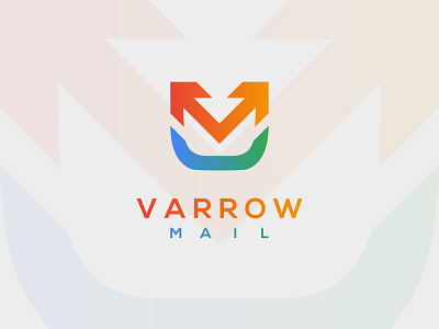 Varrow Mail Logo Design - V + Arrow + Mail Logo Design