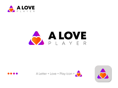 A Love Player Logo - A letter logo a letter logo a logo brand brand identity branding business logo clean logo company logo design graphic design illustration letter logo logo logo design love love logo love logo design modern logo player logo player logos