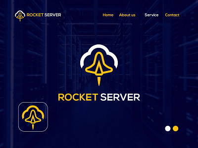 Rocket Server Logo Design brand brand identity branding business logo clean logo cloud cloud logo creative logo design graphic design logo logo design minimalist logo modern logo rocket rocket logo rocket server lgoo rocketserver server server logo