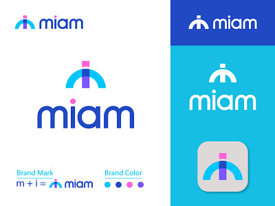 miam logo design - mi letter logo