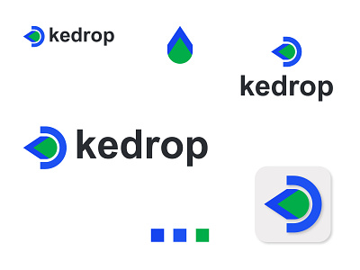 kd letter logo - drop logo - kedrop logo design
