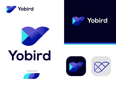 Yobird logo - Y letter logo bird logo brand brand identity branding business logo business logo design company logo design gradient logo logo logo design modern logo y letter bird logo y letter design y letter logo design y logo y logo brand y logo design y logo png y logo purple