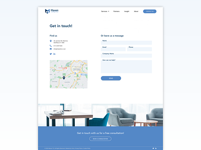 Contact page design for Maven