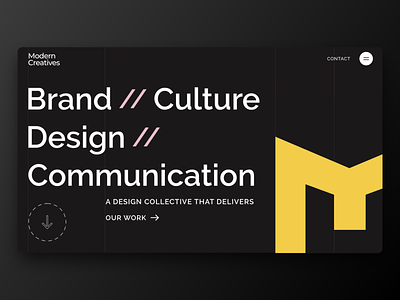 Modern Creatives - #8th in Elementor's top 10 of Sept 2021! adobexd branding design parallax ui ux webdesign