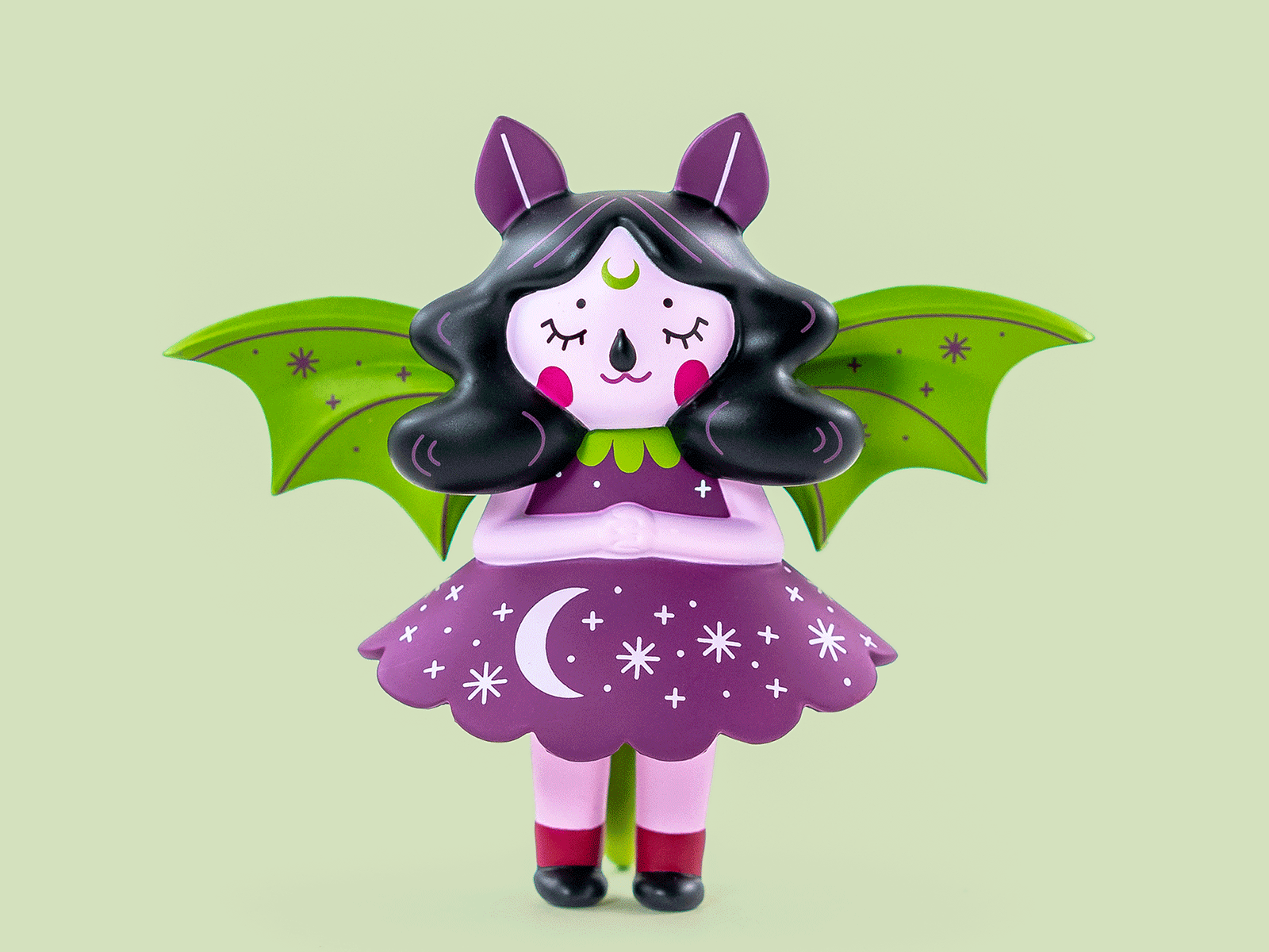 Midnight Moon Bat: Aurora Designer Toy 3d art art toy designer toy graphic design pad printing toy design