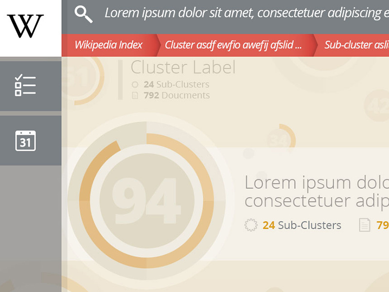 Navigating Clusters of Data data visualization navigation ui search breadcrumb