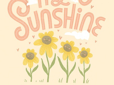 You are my sunshine baby floral floral art hand lettered hand lettering illustration modern florals typography you are my sunshine