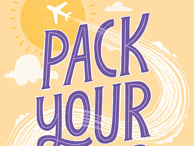 Pack your bags hand lettered hand lettering illustration travel typography