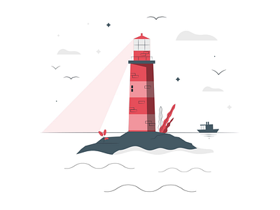 Lighthouse 2d 2d animation ae aftereffects lighthouse loop motion