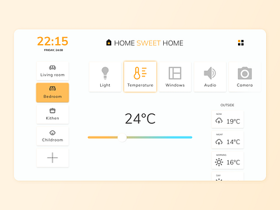 Home Monitoring Dashboard daily 100 challenge dailyui dailyuichallenge design home monitoring dashboard minimal smarthome ui web web design