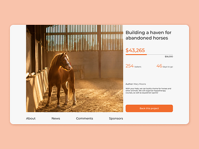 Crowdfunding Campaign crowndfunding daily 100 challenge dailyui dailyuichallenge design horses ui web web design