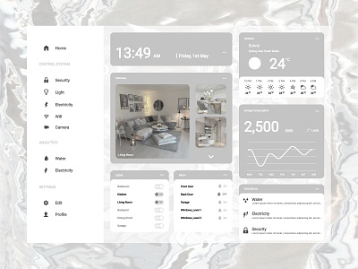 Home security app colors design figures ui ux web