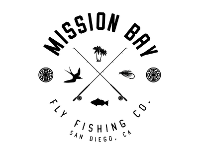 MISSION BAY FLY FISHING CO. branding concept design identity logo