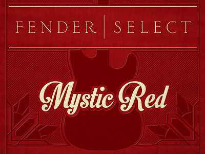 Mystic Red fender guitar illustration label matthew music print red select solis