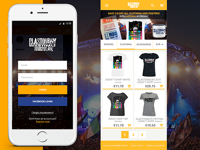 Glastonbury festival mobile app concept