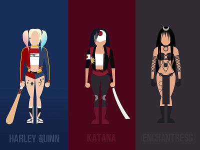 Suicide Squad - women enchantress harley quinn katana suicide squad