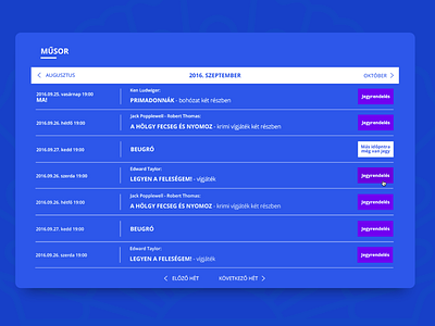 Event calendar for Játékszín event event calendar játékszín ui