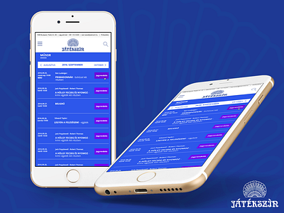 Event calendar for Játékszín - mobile version event event calendar játékszín mobile ui