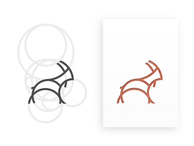 Minimal icon for a goat abstract circle goat icon minimal vector