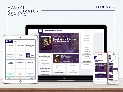 Magyar Restaurátor Kamara - Tagnévsor site mobile responsive restaurator kamara ui user experience user interface