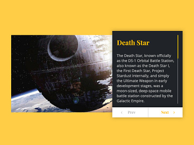 Information card UI - Star Wars