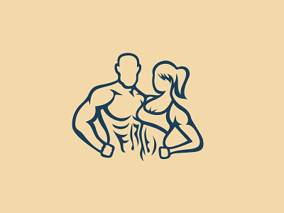 Character Concept for a Logo proposal body fitness gym gym logo man shape woman shape
